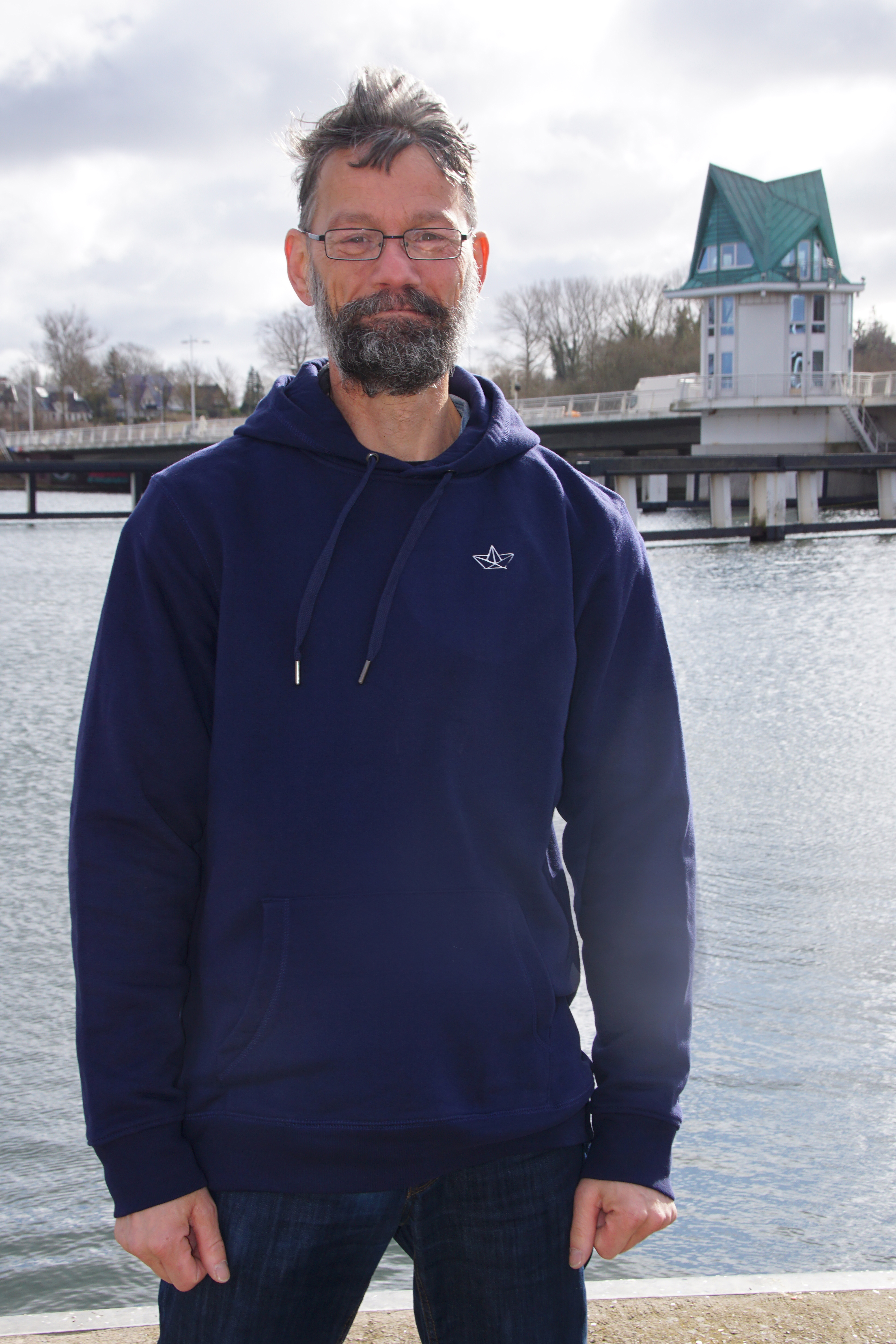 Kappeln Herren-Hoodie, navy blue