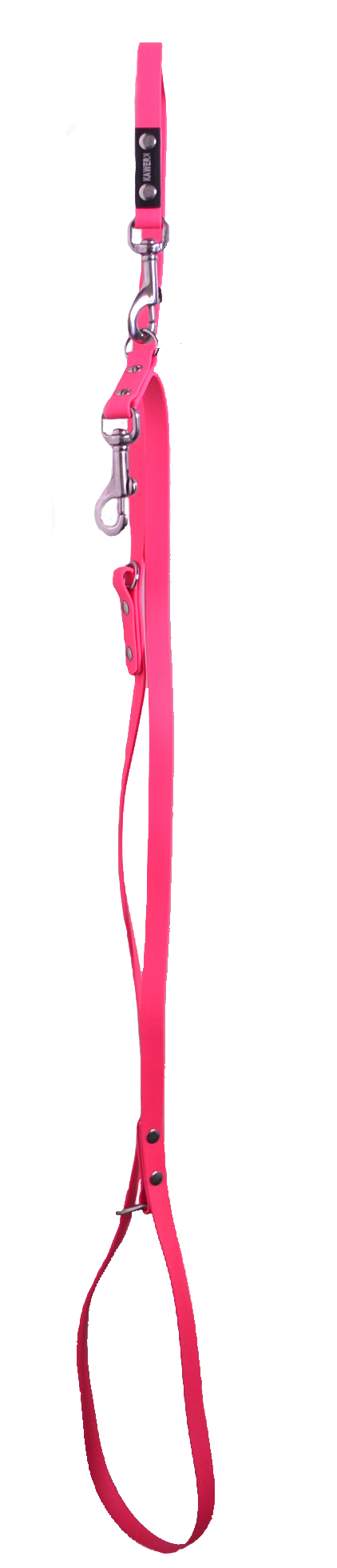 Hundeleine, 16 mm breit, dreifach verstellbar, magenta, aus Biothane