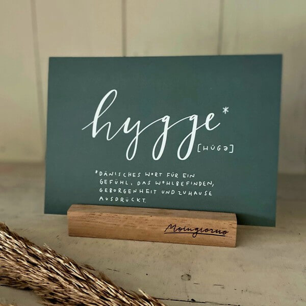 Postkartenhalter aus Eichenholz