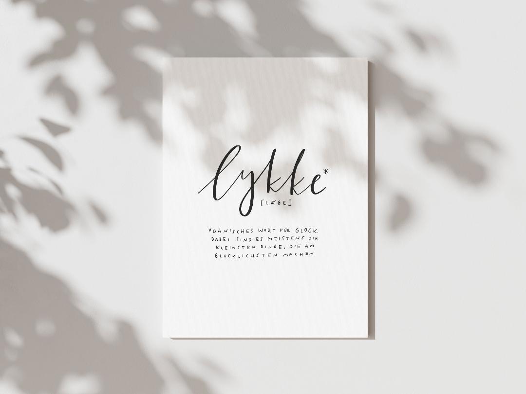 Poster lykke, weiß